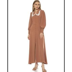 alexia admor nola midi dress Alexia Admor 6 Nola Puff Sleeve Midi Shift Dress Lapis Blue V Neck Hourglass